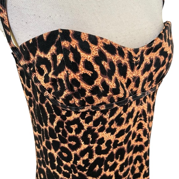 Pretty Little Thing Leopard Print Stretch Strappy Body Con MIdi Dress 12 - Picture 7 of 11